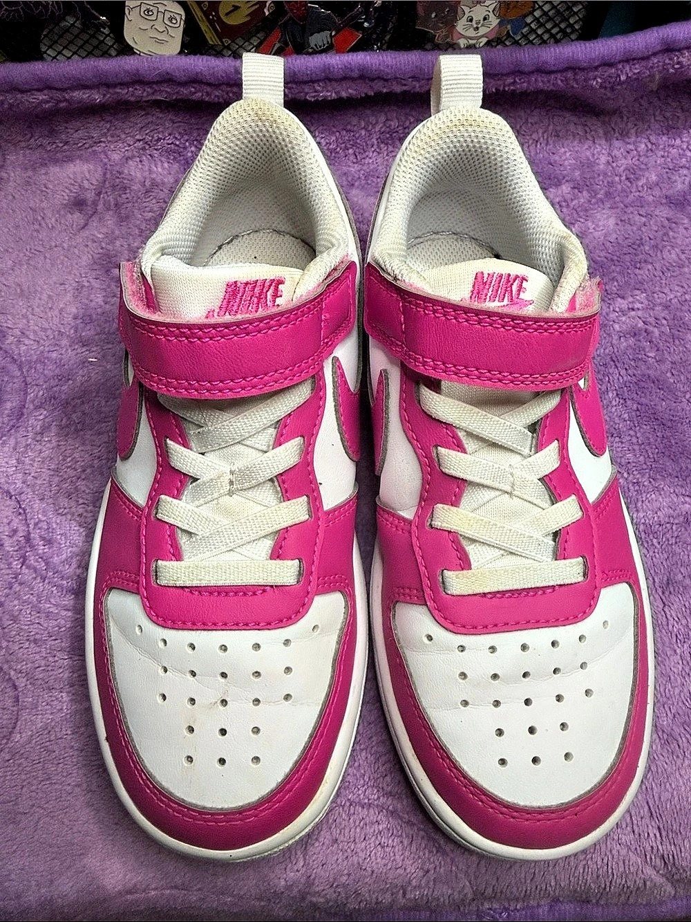 Nike Pink & White Sneakers Velcro size 12C